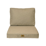 Ensemble de coussins beige 50x50 cm en effet lin pour fauteuils et canapés, avec assise et dossier déhoussables, de Deco-arts.fr