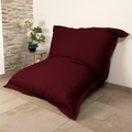 Puf Gigante XXL 190x155 Ciruela - Efecto Lino y Espuma (Sofá de Suelo de Diseño)