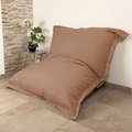 Puf Gigante XXL 190x155 Marron - Efecto Lino y Espuma (Sofá de Suelo de Diseño)