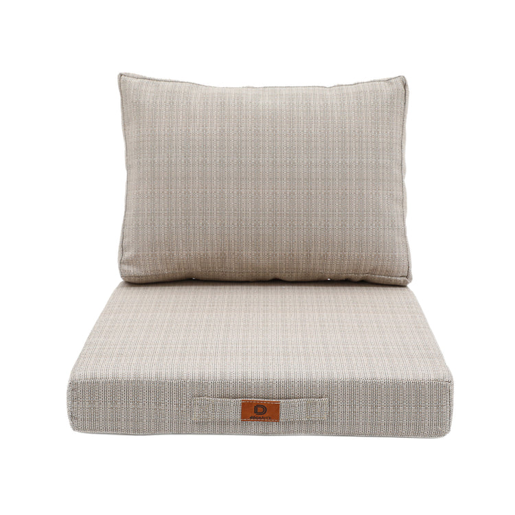 Coussins pour salon de jardin déhoussable 60x60cm Beige chiné noir - Deco-arts.fr