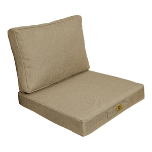 Ensemble Coussins Fauteuil 50x50 Beige - Effet Lin & Déhoussable (Assise + Dossier)