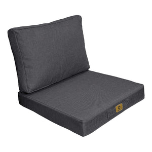 Conjunto de Cojines para Sillón 50x50 Gris Chiné - Effet Lin & Con Funda Extraíble (Asiento + Respaldo)