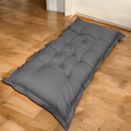 Futón de Suelo XXL Efecto Lino 195x100 Gris Chiné - Grueso 15cm (Cama Supletoria & Détente)