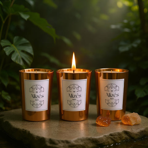 Trio Bougies La Tropézienne – 3x180g – Ambre & Rose – Alizés