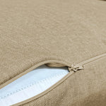 Ensemble de coussins beige 50x50 pour fauteuils et canapés, effet lin, déhoussables, pour décoration intérieure.