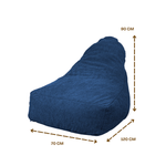 Pouf fauteuil XXL d'intérieur en tissu sherpa - 120x70x90 cm - Bleu pétrole - Deco-arts.fr