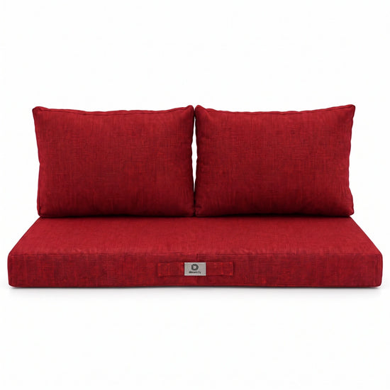 Conjunto de Cojines para Salón de Jardín 120x60 Rojo Burdeos – vista frontal