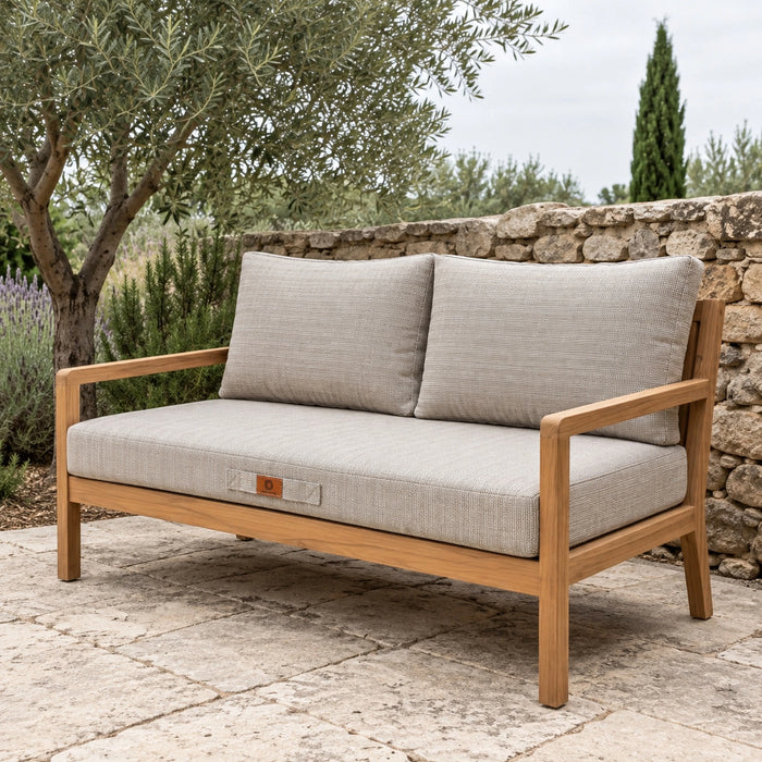 Conjunto de Cojines para Salón de Jardín 120x60 Beige Jaspeado Negro - 1 Asiento + 2 Respaldos (Premium 270g)