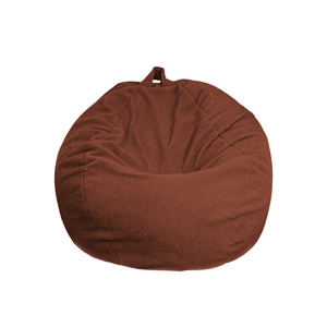 Pouf Poire Géant XXL 120x150 Terracotta - Tissu Sherpa & Mousse (Cocon Ultime)