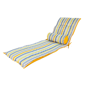 Matelas Transat 195x60 Motif Rayures Solaires + Traversin - Anti-UV & Déperlant