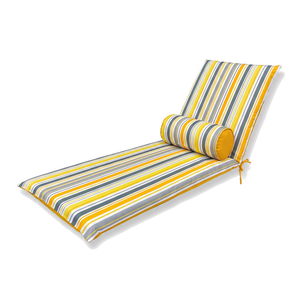 Colchoneta para Tumbona 195x60 Motif Rayas Solaires + Travesaño - Anti-UV & Hidrófugo