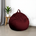Pouf poire XL d'intérieur en tissu effet lin - 110x120 cm - Ciruela