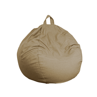 Pouf poire Géant XXL d'intérieur en tissu effet lin - 120x150 cm - Beige - Deco-arts.fr