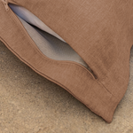 Pouf intérieur XL Housse effet lin terracotta 150x100cm - Deco-arts.fr