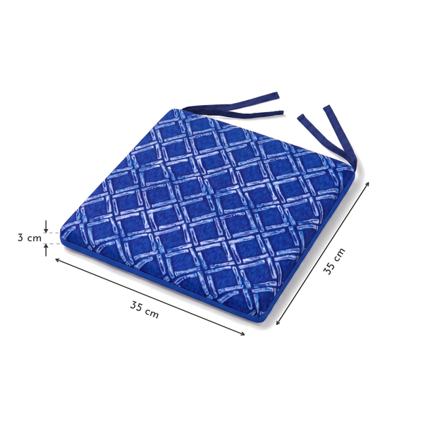 Cojín de silla 35x35 Motivo Náutico Azul – medidas 35 x 35 x 3 cm