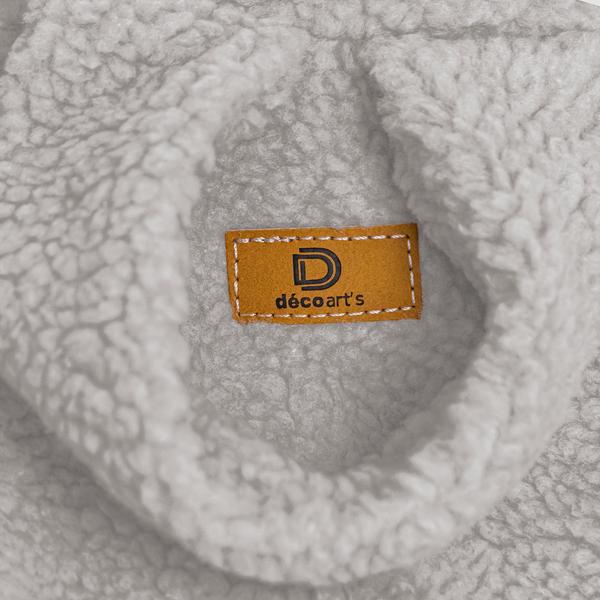 Pouf poire XL d'intérieur en tissu sherpa - 110x120 cm - Gris clair - Deco-arts.fr