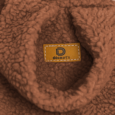 Pouf poire XL d'intérieur en tissu sherpa - 110x120 cm - Terracotta - Deco-arts.fr