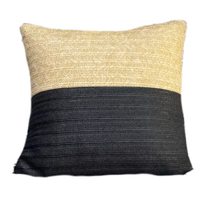 Funda de Cojín Efecto Rafia Bicolor 45x45 - (Housse Seule - Déco Bohème)