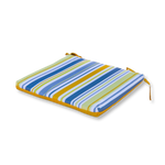 Lot de 4 galettes de chaise 35x35 cm avec motif rayures solaires, coussins confort pour fauteuils et canapés, avec attaches.