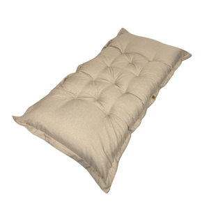 Futón de Suelo XXL Efecto Lino 195x100 Beige - Grueso 15cm (Cama Supletoria & Détente)