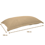 Pouf Intérieur XL - Housse Sherpa (Effet Mouton) Garnissage en flocon de mousse 150x100cm - Beige - Deco-arts.fr