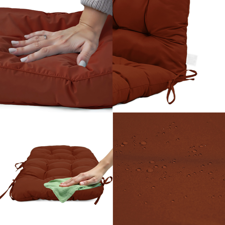 Coussin pour chaise avec dossier - Capitonné - 50x120x8cm - Terracotta - Deco-arts.fr