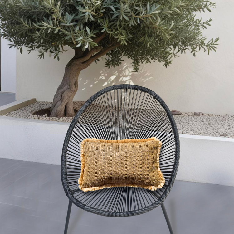 Housse de coussin effet raphia - Uni - Rectangle - 30x50cm - Deco-arts.fr