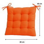 Lot de 4 Galettes de chaise 40 x 40 cm - Orange - Deco-arts.fr
