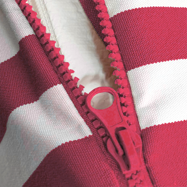 Ensemble de 3 coussins pour salon de jardin, rayures rouges, 120x60 cm, en tissu 270g, pour fauteuils et canapés.