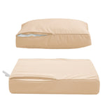 Finition et coutures coussin beige