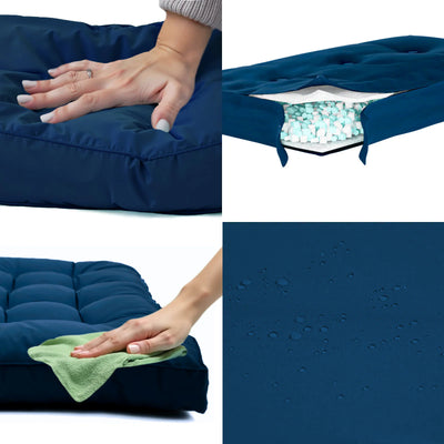 Matelas bleu pétrole 185x55 cm - imperméable