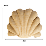 Coussin effet raphia - Forme coquillage - 45x45cm - Deco-arts.fr