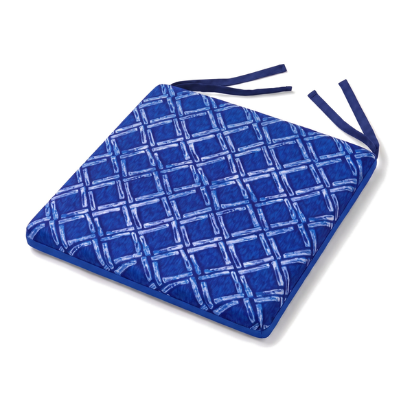 Cojín de silla cuadrado 35x35 Motivo Náutico Azul con lazos