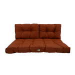 Ensemble de 3 coussins capitonnés terracotta pour banquette, 100x50 cm, épais 15 cm, pour fauteuils et canapés.