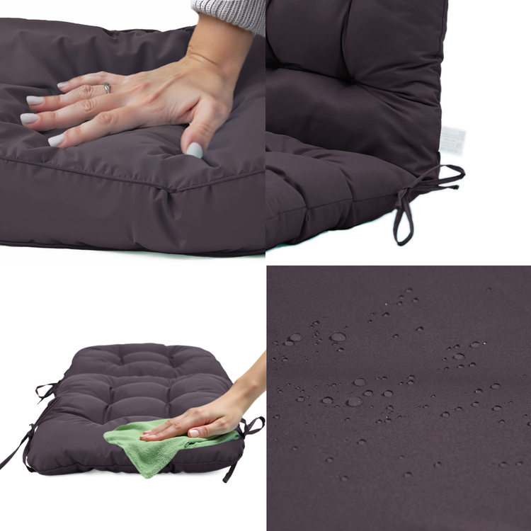 Coussin pour chaise avec dossier - Capitonné - 50x120x8cm - Gris carbone - Deco-arts.fr