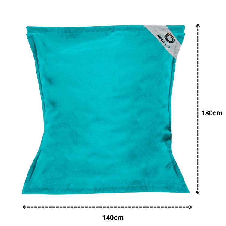 Housse pour Pouf Géant XXL 180x140cm Intérieur et Extérieur - Bleu Caraïbes - Deco-arts.fr