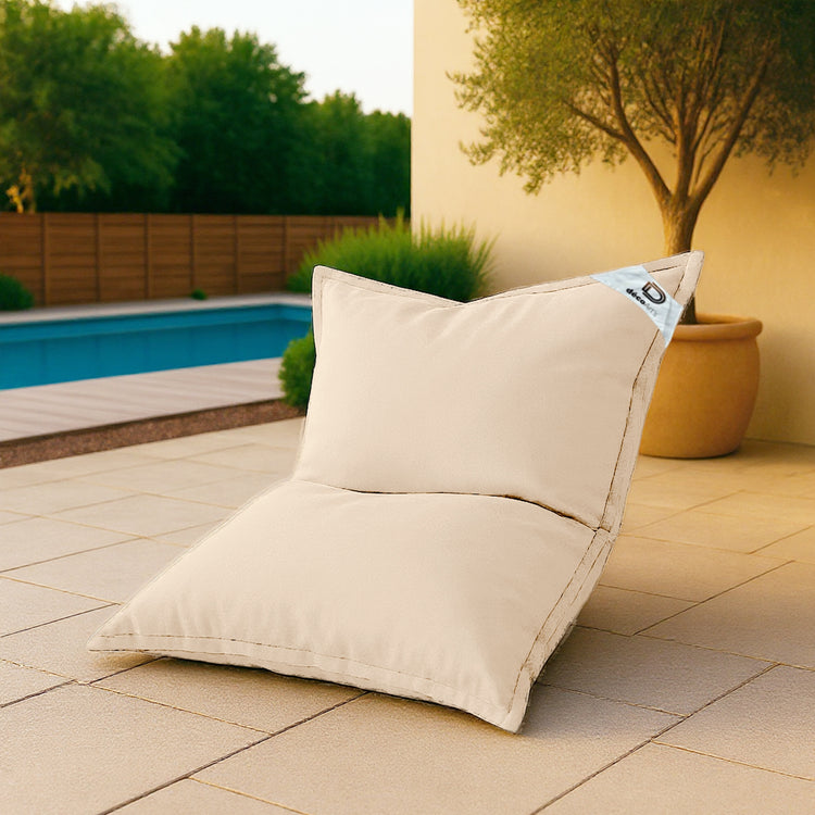 Housse pour Pouf Géant XL 120x80cm Intérieur et Extérieur - Beige - Deco-arts.fr