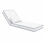 Colchoneta Premium para Tumbona 190x60 Blanco - Grueso 10cm & Reposacabezas (Funda Extraíble)