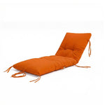 Matelas bain de soleil Deco Arts orange, épais 12cm, imperméable, pour relaxation extérieure, dimensions 185x55 cm
