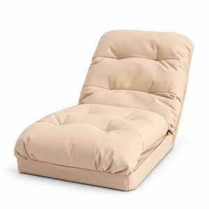 Fauteuil de Sol Convertible Beige - 3 en 1 (Lit 210x60) & Dossier Réglable