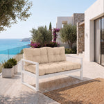 Ensemble Coussins Capitonné Banquette 100x50 Beige - Épais 15cm (1 Assise + 2 Dossiers)
