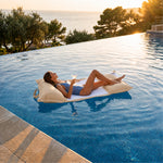 Puf Flotante para Piscina XXL 170x90 Beige - Colchoneta de Hamaca con Perlas (Confort Adulto)