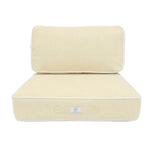 Ensemble Coussins Premium 60x60 Jaune Beurre - Épais 12cm & Finition Passepoil