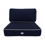 Ensemble Coussins Premium 50x50 Bleu Marine - Épais 12cm & Finition Passepoil