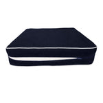 Ensemble Coussins Premium 60x60 Bleu Marine - Épais 12cm & Finition Passepoil