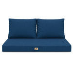 Conjunto de Cojines para Salón de Jardín 100x50 Azul Petróleo - Con Funda Extraíble & Anti-UV (1 Asiento + 2 Respaldos)