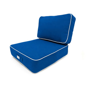 Conjunto de Cojines Premium 50x50 Azul Real - Grueso 12cm & Acabado con Ribete