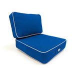 Conjunto de Cojines Premium 50x50 Azul Real - Grueso 12cm & Acabado con Ribete