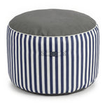 Pouf Rond Rayure Bleu Marine - Premium 270g - Hauteur 40cm Diamètre 70cm
