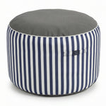 Pouf Rond Rayure Bleu Marine - Premium 270g - Hauteur 40cm Diamètre 70cm